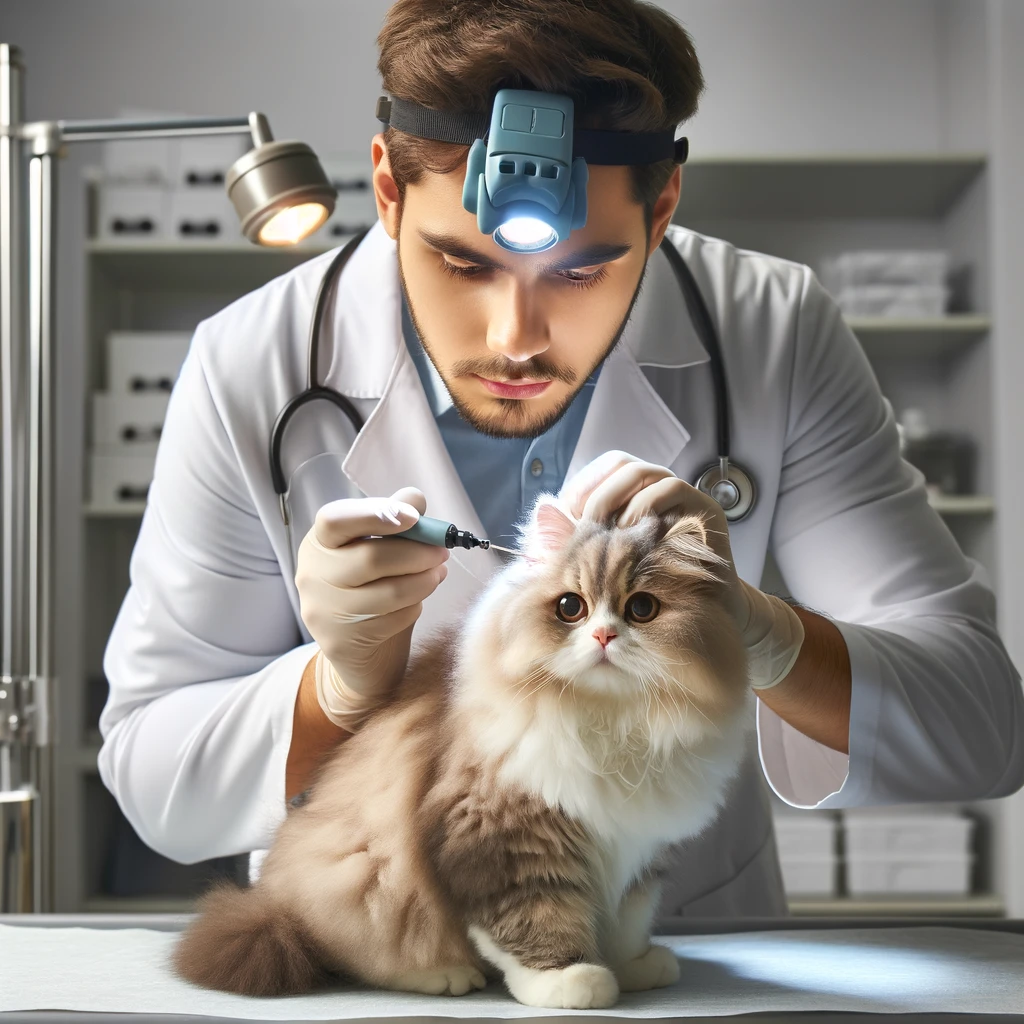 dieu tri ran tai cua meo