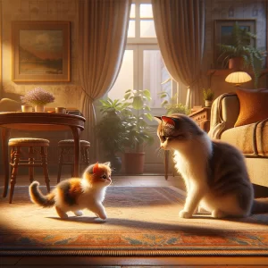 meo moi gap meo cu trong nha